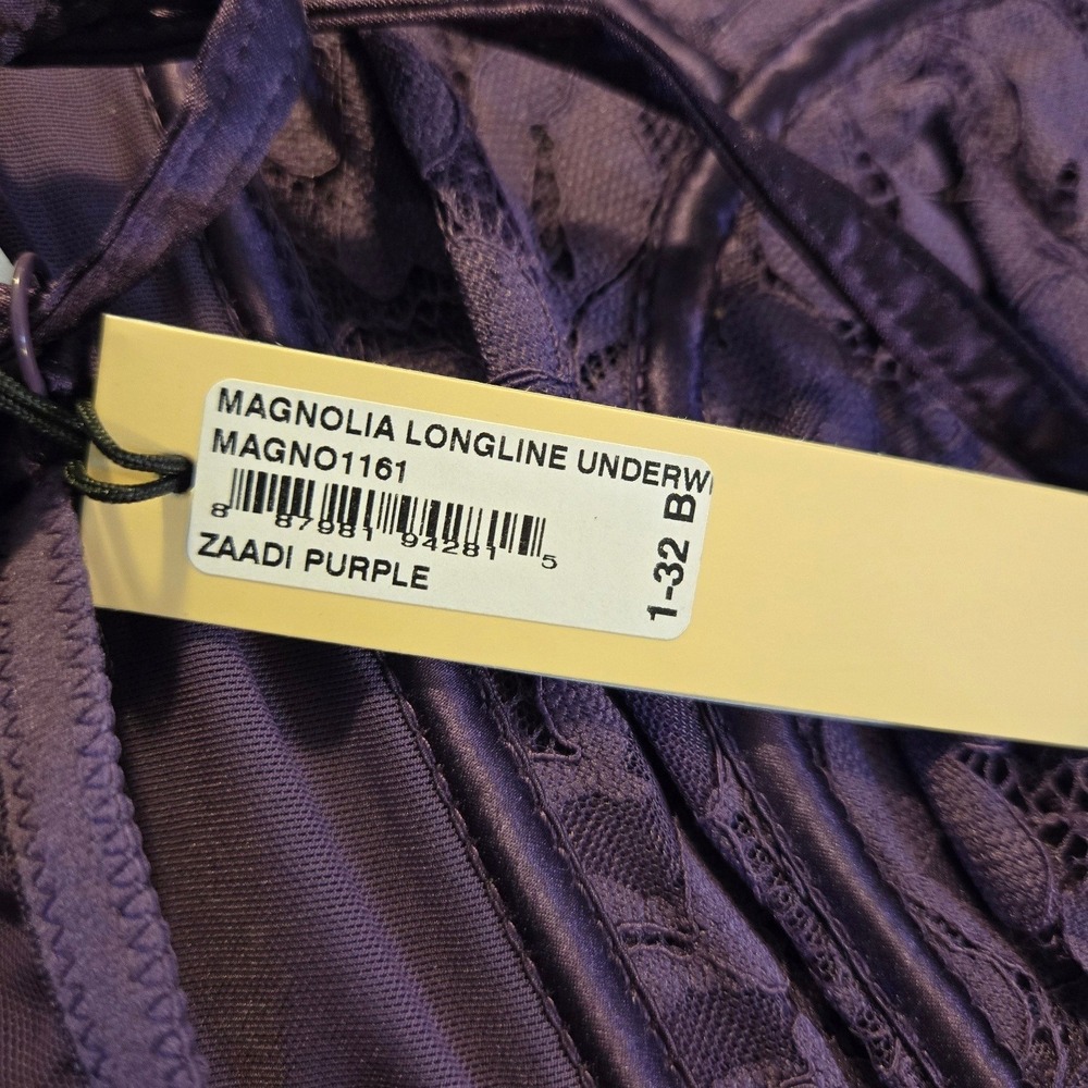 Anthropologie Cosabella Magnolia Longline Bra Womens Purple‎ New Lace Corset 34C - Picture 4 of 5